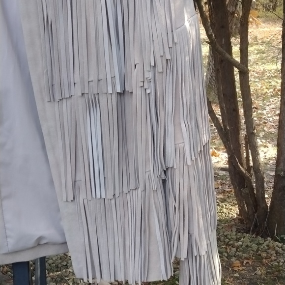 Intermix Suede Fringe Jacket Size Small EUC - Picture 6 of 12